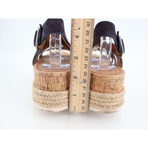 Trask Randi Sandals Women's Size 8 Blue Leather Suede Espadrilles Slingback - Picture 8 of 12